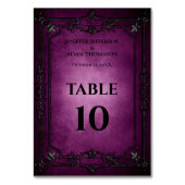 Purple Gothic Halloween Alternative Wedding テーブルナンバー (裏面)