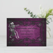 Purple Gothic Halloween wedding invitation 招待状 (スタンド正面)