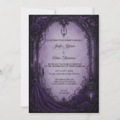 Purple Gothic Halloween Wedding Invitation 招待状 (正面)