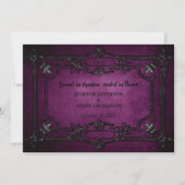 Purple Gothic Halloween wedding invitation 招待状 (正面)