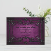 Purple Gothic Halloween wedding invitation 招待状 (スタンド正面)
