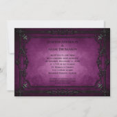 Purple Gothic Halloween wedding invitation 招待状 (裏面)