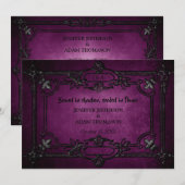 Purple Gothic Halloween wedding invitation 招待状 (正面/裏面)