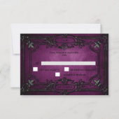 Purple Gothic Halloween Wedding RSVP Card (正面)