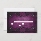 Purple Gothic Halloween Wedding RSVP Card (正面)