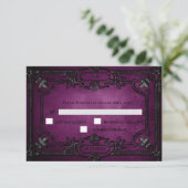 Purple Gothic Halloween Wedding RSVP Card (スタンド正面)
