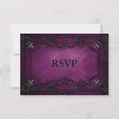 Purple Gothic Halloween Wedding RSVP Card (裏面)