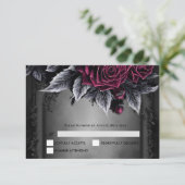 Purple Gothic Halloween Wedding RSVP Card (スタンド正面)