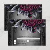 Purple Gothic Halloween Wedding RSVP Card (正面/裏面)