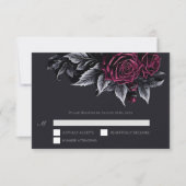 Purple Gothic Halloween Wedding RSVP Card (正面)