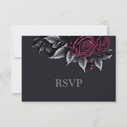 Purple Gothic Halloween Wedding RSVP Card (裏面)