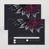 Purple Gothic Halloween Wedding RSVP Card (正面/裏面)