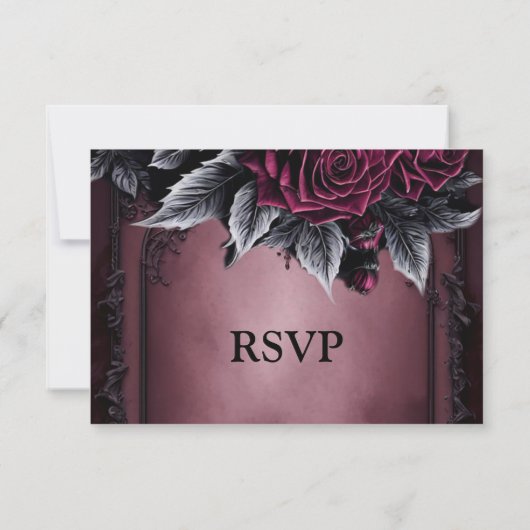 Purple Gothic Halloween Wedding RSVP Card (裏面)