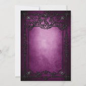 Purple Gothic Halloween wedding save the date 案内状 (裏面)