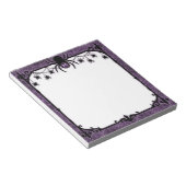 Purple Gothic Spiderweb with Hanging Spiders ノートパッド (アングル)