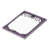 Purple Gothic Spiderweb with Hanging Spiders ノートパッド (回転)