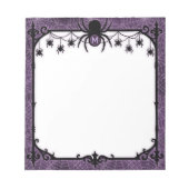 Purple Gothic Spiderweb with Hanging Spiders ノートパッド (正面)