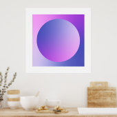 Purple Gradient Circle Vignette Abstract Design ポスター (キッチン)