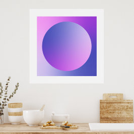 Purple Gradient Circle Vignette Abstract Design ポスター
