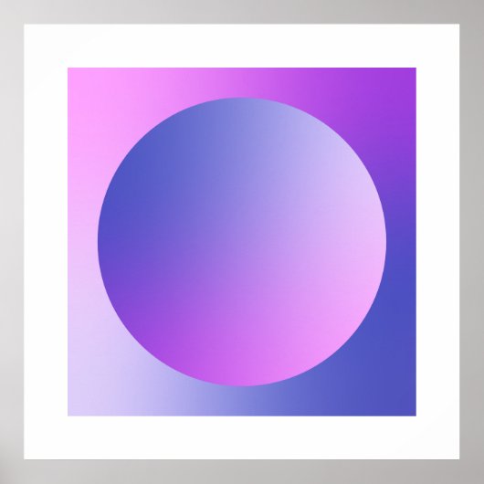 Purple Gradient Circle Vignette Abstract Design ポスター (正面)