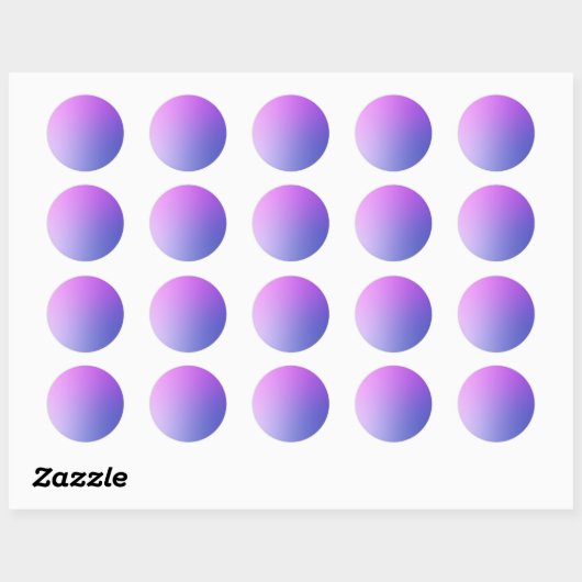 Purple Gradient Circle Vignette Abstract Design ラウンドシール (シート)