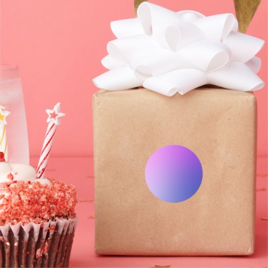 Purple Gradient Circle Vignette Abstract Design ラウンドシール (パーティー)