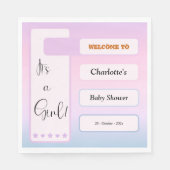 Purple Gradient Cute Eyeball Baby Shower スタンダードランチョンナプキン (正面)