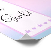 Purple Gradient Cute Eyeball Baby Shower Welcome ポスター (角)