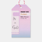 Purple Gradient Cute Eyeball Text Baby Shower ギフトタグ (裏面)