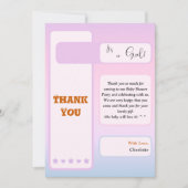 Purple Gradient Cute Eyeball Text Baby Shower サンキューカード (正面)