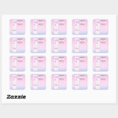 Purple Gradient Cute Eyeball Text Baby Shower スクエアシール (シート)