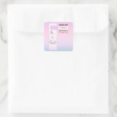 Purple Gradient Cute Eyeball Text Baby Shower スクエアシール (バッグ)