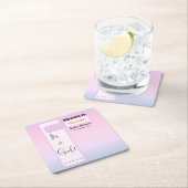 Purple Gradient Cute Eyeball Text Baby Shower スクエアペーパーコースター (インサイチュ)