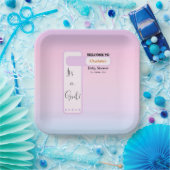 Purple Gradient Cute Eyeball Text Baby Shower ペーパープレート (パーティー)