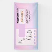 Purple Gradient Cute Eyeball Text Baby Shower 横断幕 (縦)