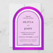 Purple gradient elegant wedding 招待状 (正面)