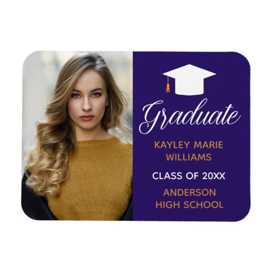 Purple Graduate Photo 2023卒業発表 マグネット (横)