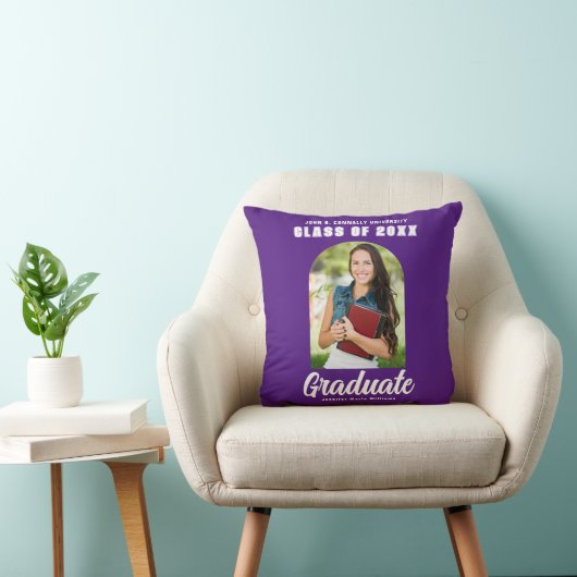 Purple Graduate Photo 2025年3月卒業 クッション (椅子)