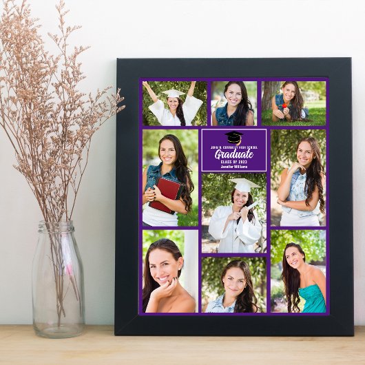Purple Graduate Photo Collage 2023卒業 ポスター