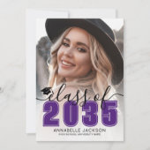 Purple Graduate Photo Graduation 案内状 (正面)