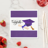 Purple Graduation Cap And Diploma  スタンダードランチョンナプキン (インサイチュ)