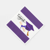 Purple Graduation Cap And Diploma  スタンダードランチョンナプキン (角)