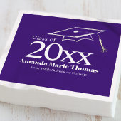 Purple Graduation Cap Class of 20XX Name スタンダードカクテルナプキン
