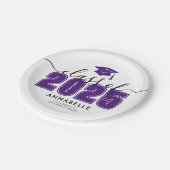 Purple Graduation Party ペーパープレート (アングル)