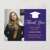 Purple Graduation Photo 2025卒業生ありがとう ポストカード (正面)