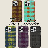 Purple Gray Doodle Diamond Pattern Custom Monogram iPhoneケース