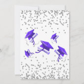 Purple Gray double Celebration Graduation Party 招待状 (裏面)