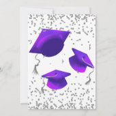 Purple Gray double Celebration Graduation Party  招待状 (裏面)