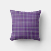 Purple Gray Plaid Tartan クッション (正面)