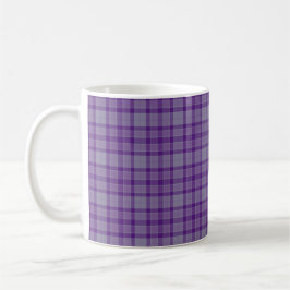 Purple Gray Plaid Tartan コーヒーマグカップ